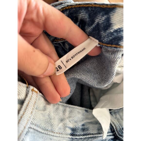 Pacsun Womens Jeans Size 28 90s Boyfriend High Rise Distressed Bleach Raw Hem - Picture 7 of 7